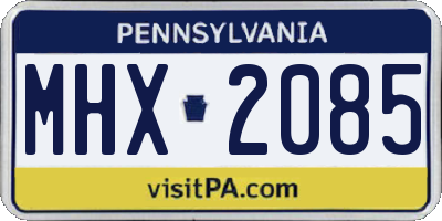 PA license plate MHX2085