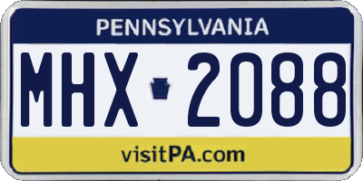 PA license plate MHX2088