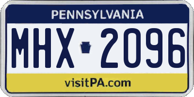 PA license plate MHX2096