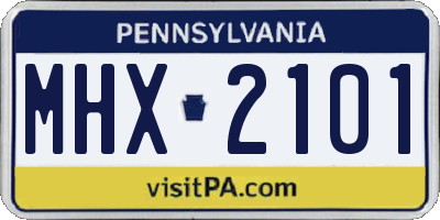 PA license plate MHX2101