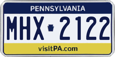PA license plate MHX2122