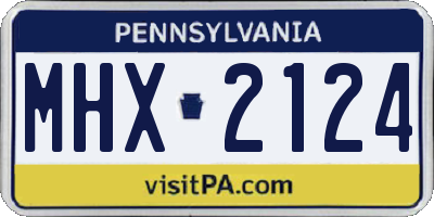 PA license plate MHX2124