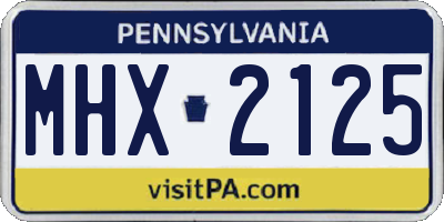 PA license plate MHX2125