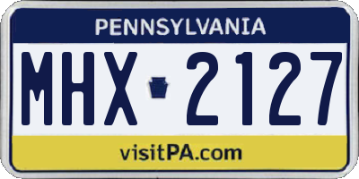 PA license plate MHX2127