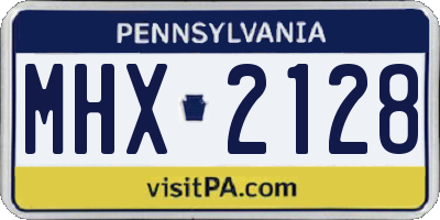 PA license plate MHX2128