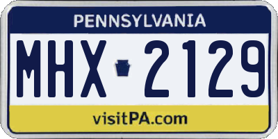 PA license plate MHX2129