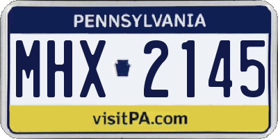 PA license plate MHX2145