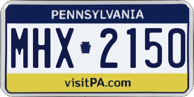 PA license plate MHX2150