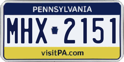 PA license plate MHX2151