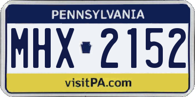 PA license plate MHX2152