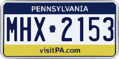 PA license plate MHX2153