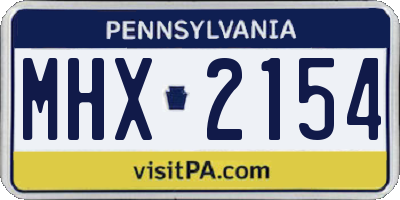 PA license plate MHX2154