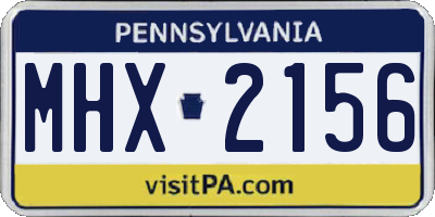 PA license plate MHX2156