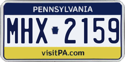 PA license plate MHX2159