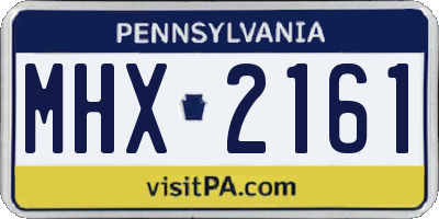 PA license plate MHX2161