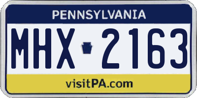 PA license plate MHX2163