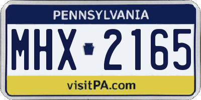 PA license plate MHX2165