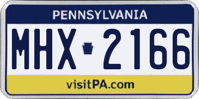 PA license plate MHX2166