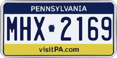 PA license plate MHX2169