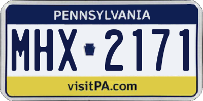 PA license plate MHX2171