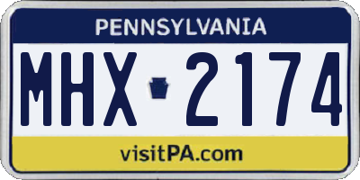 PA license plate MHX2174