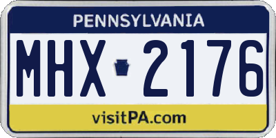 PA license plate MHX2176
