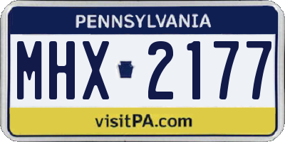 PA license plate MHX2177