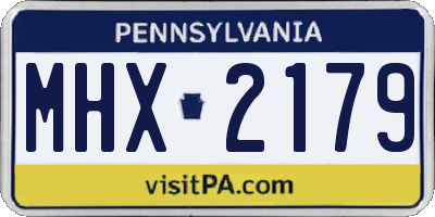 PA license plate MHX2179