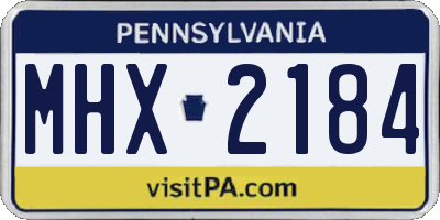 PA license plate MHX2184