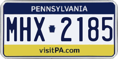 PA license plate MHX2185
