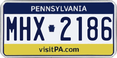 PA license plate MHX2186