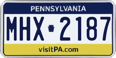 PA license plate MHX2187
