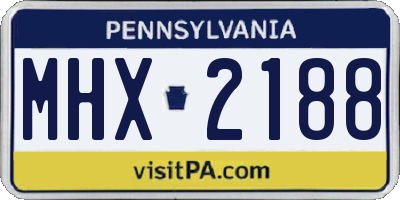 PA license plate MHX2188