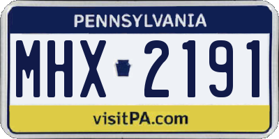 PA license plate MHX2191