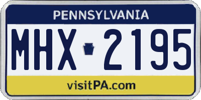 PA license plate MHX2195