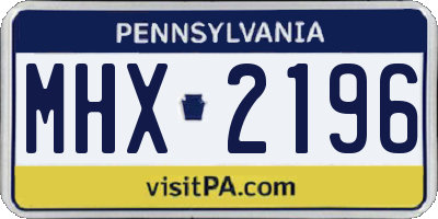 PA license plate MHX2196