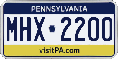 PA license plate MHX2200