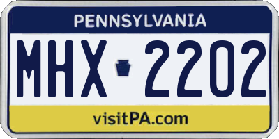PA license plate MHX2202