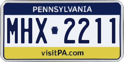 PA license plate MHX2211