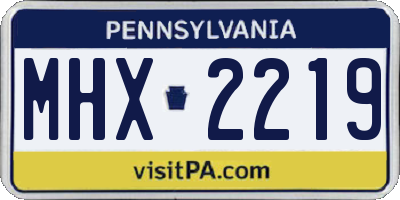 PA license plate MHX2219