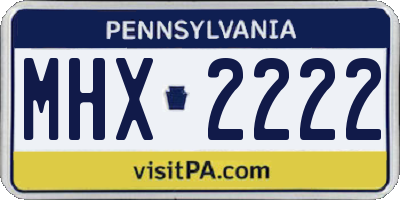 PA license plate MHX2222