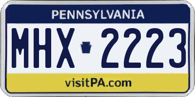 PA license plate MHX2223