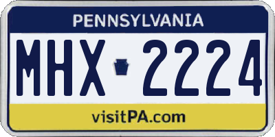 PA license plate MHX2224