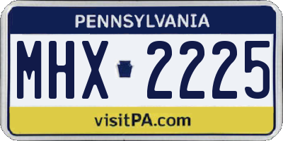PA license plate MHX2225