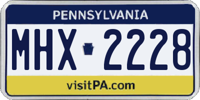 PA license plate MHX2228