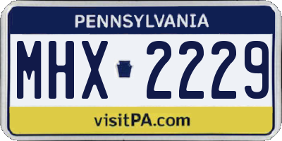PA license plate MHX2229