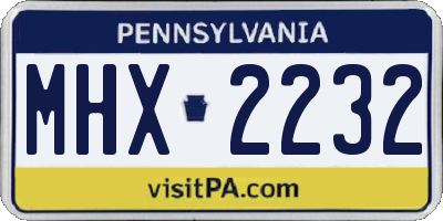 PA license plate MHX2232