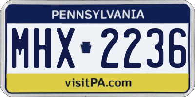 PA license plate MHX2236