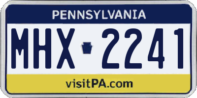 PA license plate MHX2241