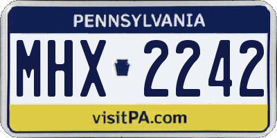 PA license plate MHX2242